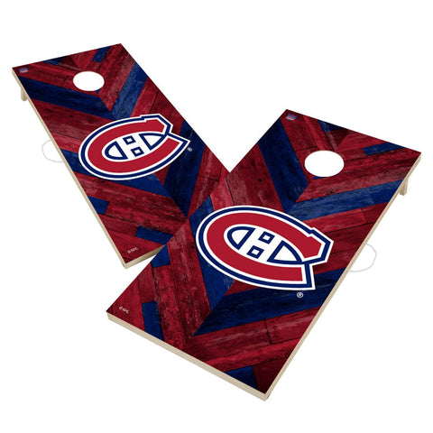 Montreal Canadiens Cornhole Board Set - Herringbone Design