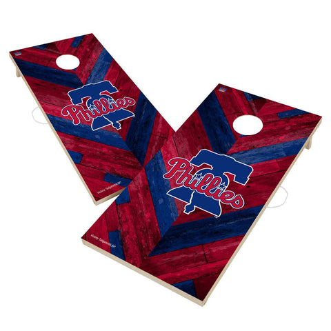 Philadelphia Phillies Cornhole Board Set - Herringbone Design