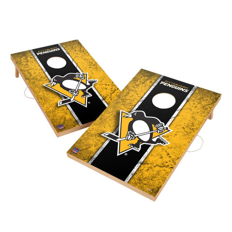 Vintage Pittsburgh Penguins Solid Wood 2x4 Cornhole Set