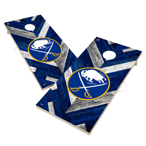 Buffalo Sabres Cornhole Board Set - Herringbone Design