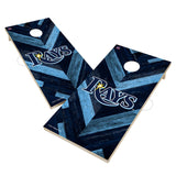 Tampa Bay Rays Cornhole Board Set - Herringbone Design