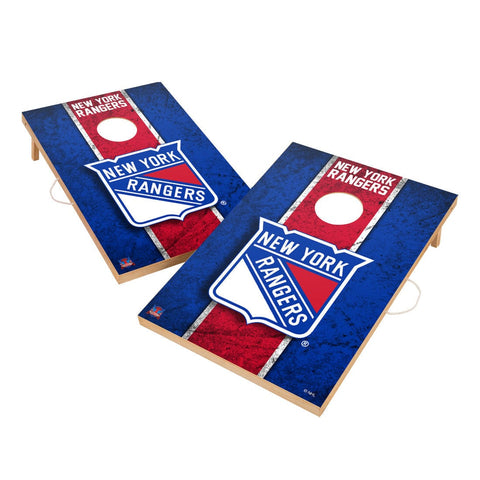 Vintage New York Rangers Solid Wood 2x4 Cornhole Set