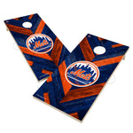 New York Mets Cornhole Board Set - Herringbone Design