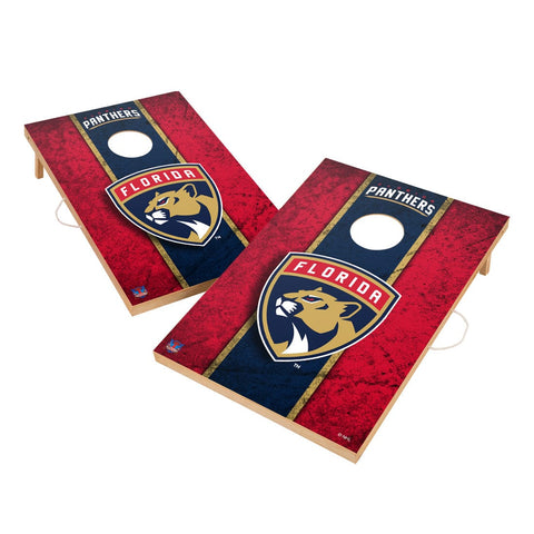 Vintage Florida Panthers Solid Wood 2x4 Cornhole Set