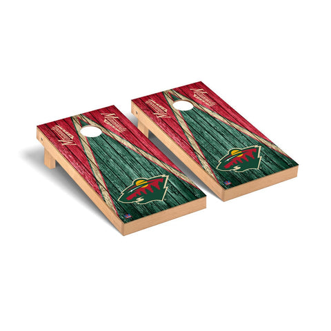 Minnesota Wild Cornhole Board Set - Triangle Weathered Version