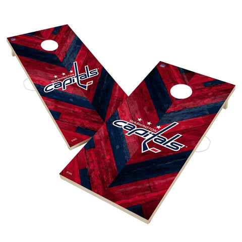 Washington Capitals Cornhole Board Set - Herringbone Design