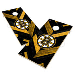 Boston Bruins Cornhole Board Set - Herringbone Design