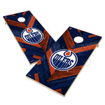 Edmonton Oilers Cornhole Board Set - Herringbone Design