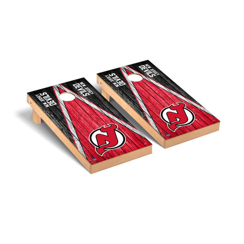 New Jersey Devils Cornhole Board Set - Triangle Weathered Version