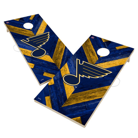 St. Louis Blues Cornhole Board Set - Herringbone Design