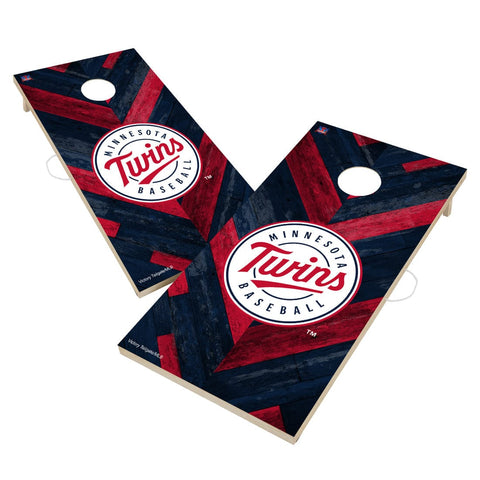 Minnesota Twins Cornhole Board Set - Herringbone Design