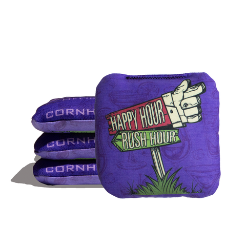 Hapy Hour Purple Cornhole Bags - Professional Rapter 5.5