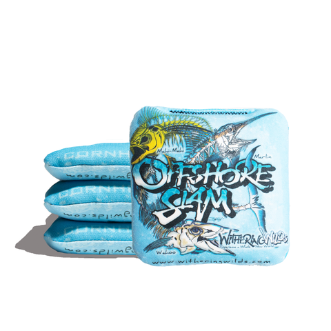 Offshore Slam Blue Cornhole Bags - Professional Rapter 5.5