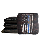 Thin Blue Line Black Cornhole Bags - Professional Rapter 5.5