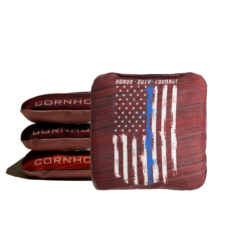 Thin Blue Line Red Cornhole Bags - Professional Rapter 5.5