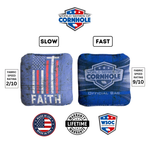 Faith Flag Blue Cornhole Bags - Professional Rapter 5.5