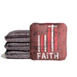 Faith Flag Red Cornhole Bags - Professional Rapter 5.5