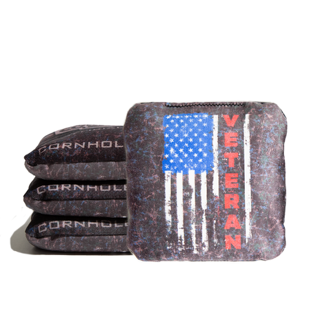 Veteran Flag Red Cornhole Bags - Professional Rapter 5.5