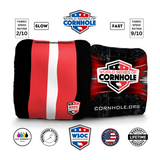 Classic Stripes Cornhole Bags - Black | Red | White - Professional Rapter 5.5