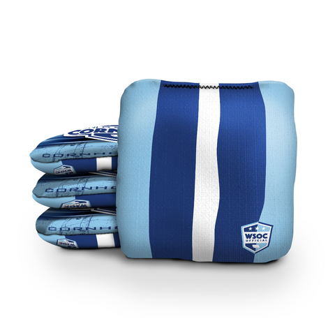 Classic Stripes Cornhole Bags - Baby Blue | Navy | White - Professional Rapter 5.5