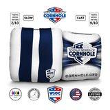 Classic Stripes Cornhole Bags - White | Navy - Professional Rapter 5.5