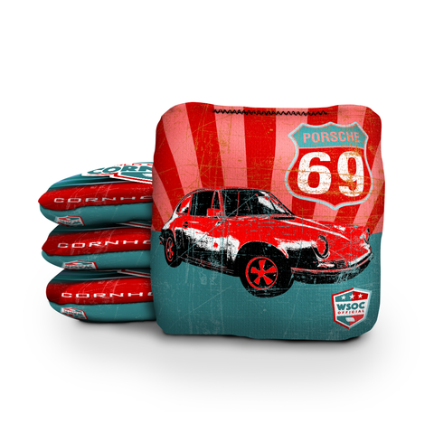 69' Porsche Red Cornhole Bags - Professional Rapter 5.5