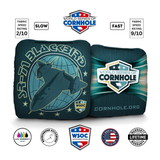 SR-71 Blackbird Dark Green Cornhole Bags - Professional Rapter 5.5