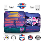 Beach Sunset Purple Cornhole Bags - Professional Rapter 5.5