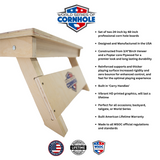 Blue and Red Stripes Cornhole Boards - WSOC Runway Series