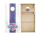 White and Blue Stripes Cornhole Boards - WSOC Runway Series