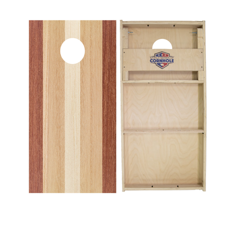 Classic Striped Woody Cornhole Boards - WSOC Runway Series