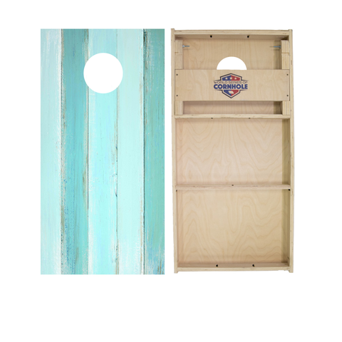 Coastal Wood Plank Cornhole Boards - WSOC Runway Series