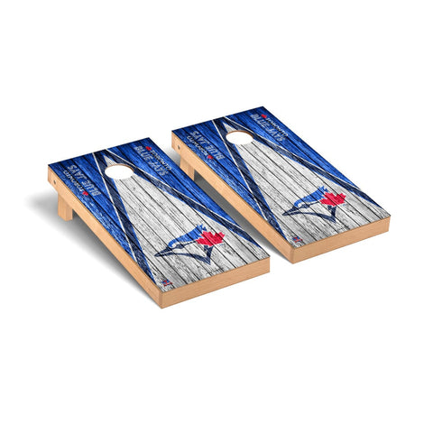 Toronto Blue Jays Cornhole Board Set - Triangle Weathered Version