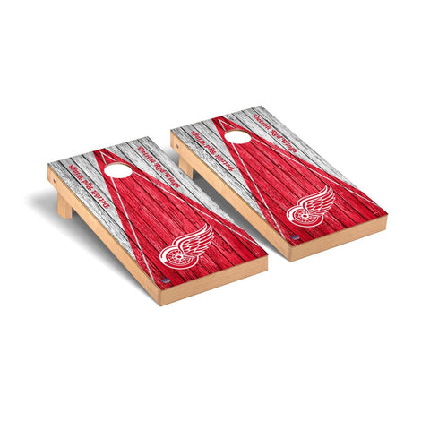 Detroit Red Wings Cornhole Board Set - Triangle Weathered Version