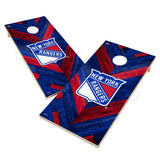 New York Rangers Cornhole Board Set - Herringbone Design