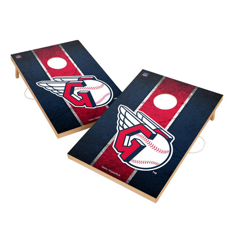 Vintage Cleveland Guardians Solid Wood 2x4 Cornhole Set