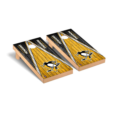 Pittsburgh Penguins Cornhole Board Set - Triangle Weathered Version