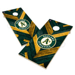 Oakland Athletics Cornhole Board Set - Herringbone Design