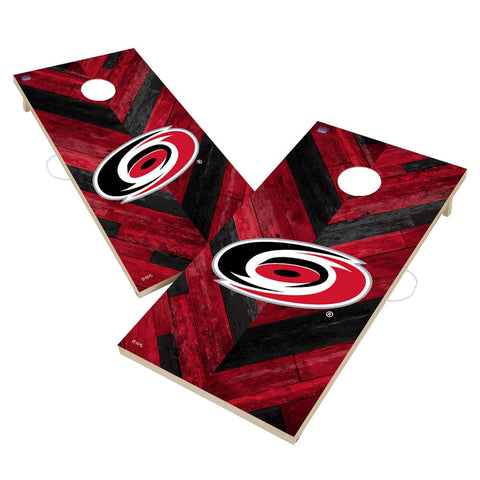 Carolina Hurricanes Cornhole Board Set - Herringbone Design