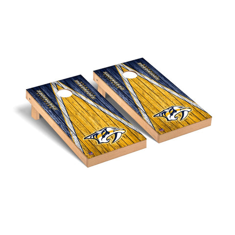 Nashville Predators Cornhole Board Set - Triangle Weathered Version