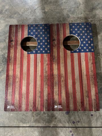 Scratch & Dent - Distressed USA Flag Junior Size Cornhole Boards